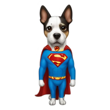 perro con traje de superman sticker