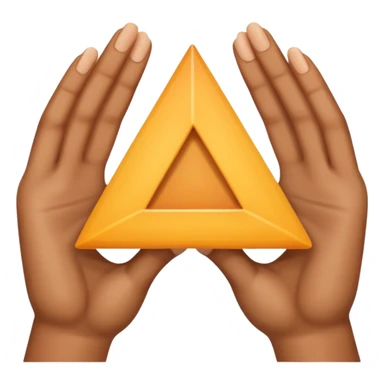 Similar to the heart hands emoji, this emoji should show a triangle created by the fingers of the hands.  sticker