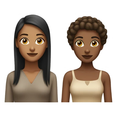 Brunette black woman and Brunette tan woman couple sticker
