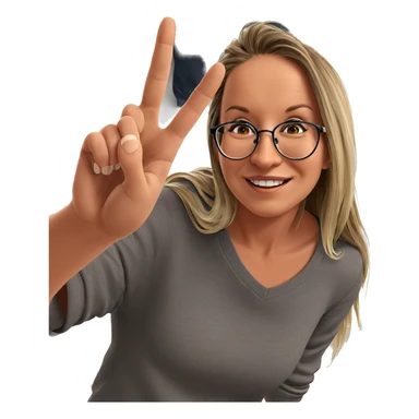 smiling girl with glasses indoors sticker