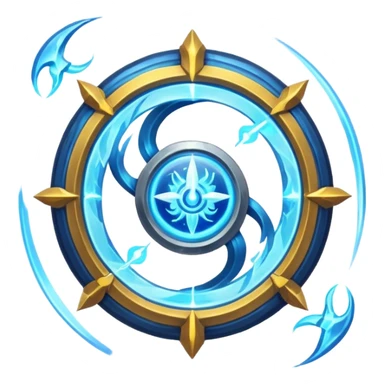 game icon for 'Aeonrith', fantasy world of sword and magic, time rift theme, emoji style sticker