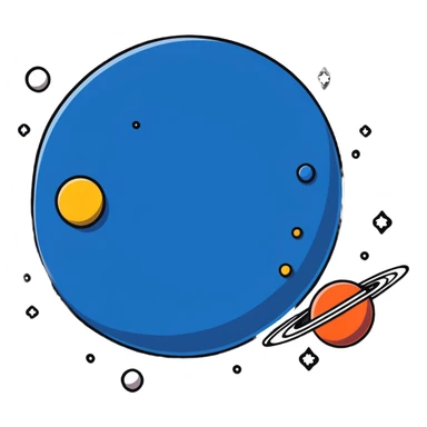 A colorful depiction of outer space with planets and stars sticker