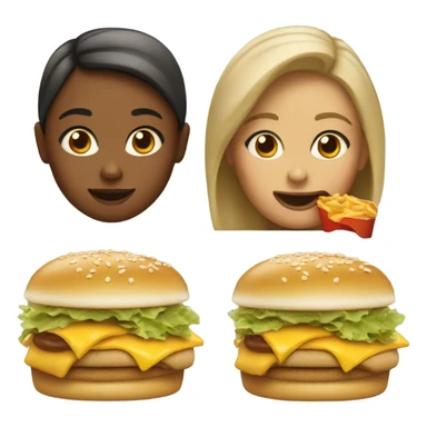 Girl eating mac donalds sticker