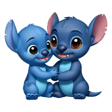 Lilo and stitch kissing each other sticker
