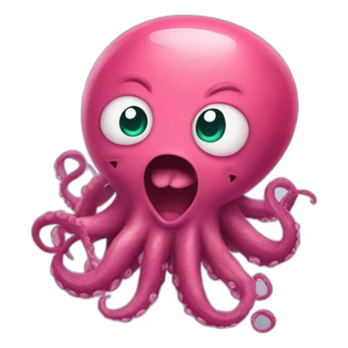 cute kraken cute face having a heart attack sticker