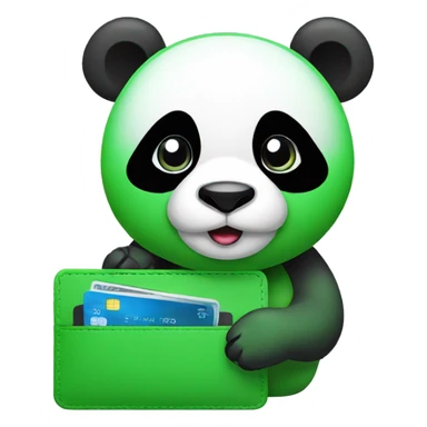 green panda with digital wallet sticker