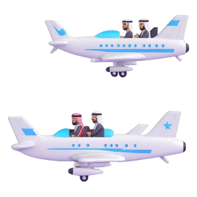 two Arab men flying a plane sticker