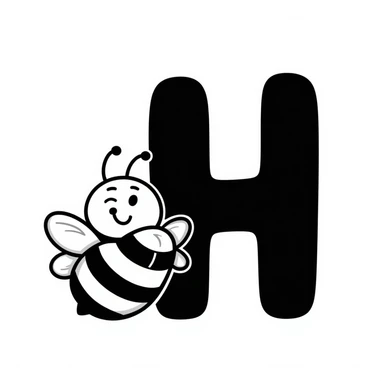 honey bee with the letter H sticker