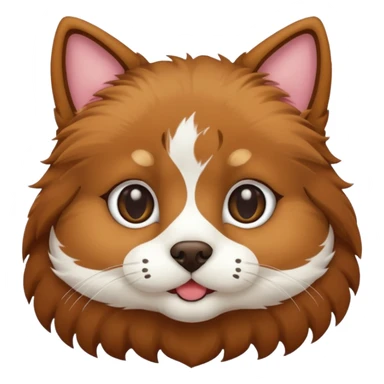 Dog with cat face sticker