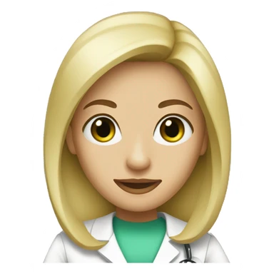 blonde woman green eyes straight hair nurse sticker