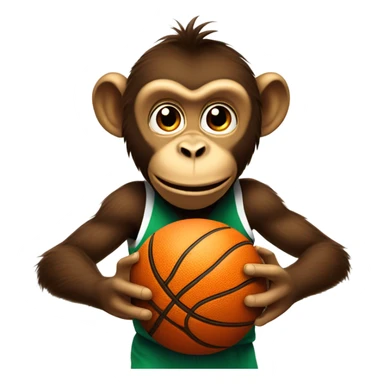 Monkey with basketball  sticker