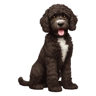 Brown Portuguese water dog high five  sticker