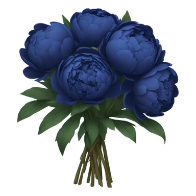 dark blue peony bouquet sticker