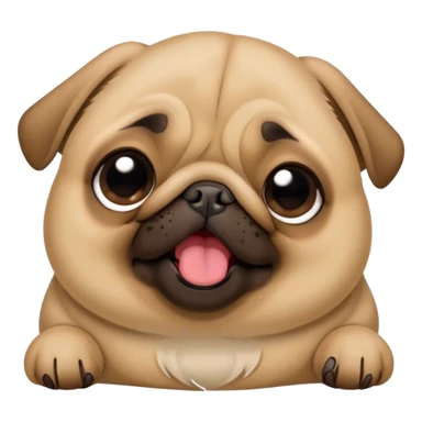 Cinematic Cute Yawning Fawn Pug Portrait Emoji, Head tilted slightly with a dramatic, wide-open yawn, showcasing a soft fawn coat with a velvety texture, floppy ears slightly drooping, round dark eyes barely open in drowsy contentment, Simplified yet irresistibly adorable features, highly detailed, glowing with a soft, cozy glow, high shine, relaxed yet expressive, stylized with a touch of whimsy, bright and endearing, soft glowing outline, capturing the essence of a sleepy yet affectionate companion, so drowsy it feels like it could stretch out of the screen and curl up for a nap! sticker