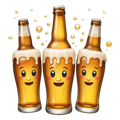 the word 'amazing' spelled out using pints and bottles of beer, playful, emoji style sticker