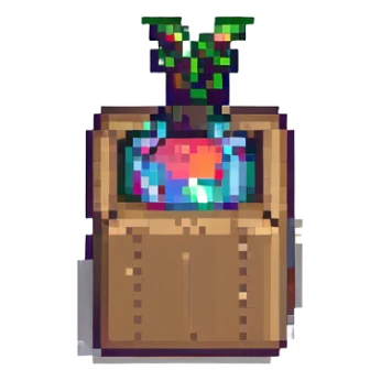 Minecraft style give box, pixel art, no text sticker