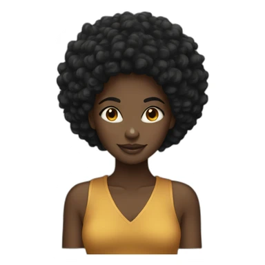 Black afro girl sticker