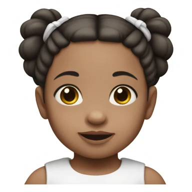  baby white skinned girl with dark brown pigtails  sticker