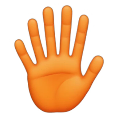 Hand stop, five fingers in color orange sticker