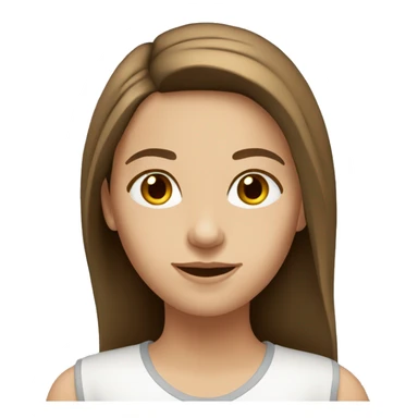 caucasian girl with medium straight brown hair, light brown eyes sticker