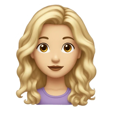 girl, caucasian, brown eyes, full lips, round face, small nose, wavy hair, balayage brown to blonde sticker