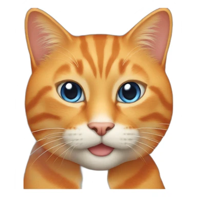 orange cat with a blue lizard sticker