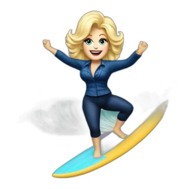 Impressionistic Dolly parton surfing sticker