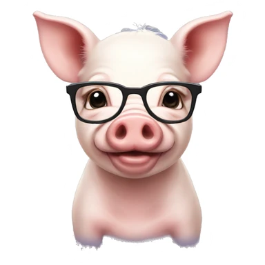 Mini pig with glasses  sticker