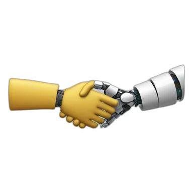 human and robot handshake sticker