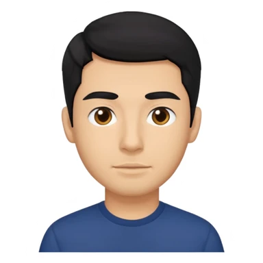 Chico de pelo negro piel aceitunada y camisa azul marino sticker