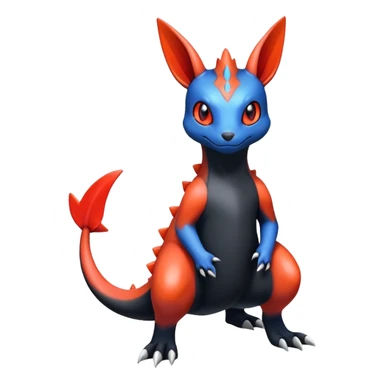Cute Shiny Guilmon-Quilava-Salandit-Umbreon-Fakémon-hybrid-creature (full body)  sticker