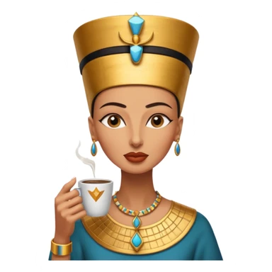Nefertiti egypt woman drink coffee sticker