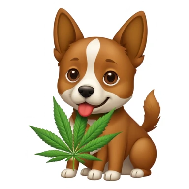 Dog  with weed sticker