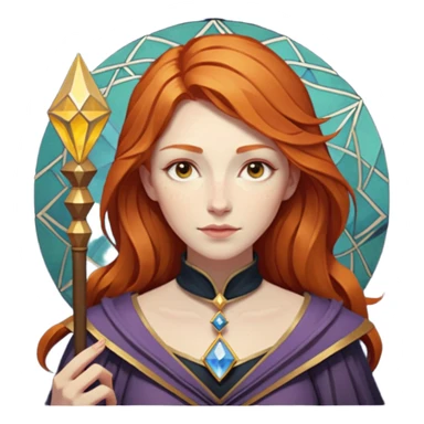 fantasy magic tarot card low poly ginger sticker