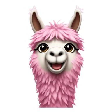 Cute pink lama sticker