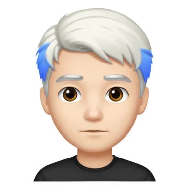 pure white hair,black eyebrows,cuteBoy,  sticker