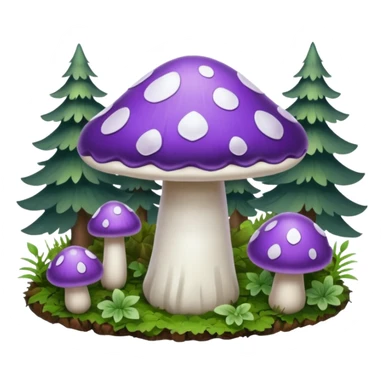 cogumelo fantasma fantasma roxo e branco sticker