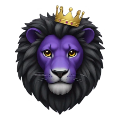 black purple Lion with crown sticker