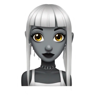 goth girl with fringe and piercings  sticker