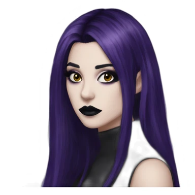 Elissabat-with-bangs-long-hair-dark-purple-and-black-vampire-goth-makeup sticker