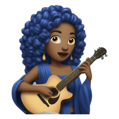 Chanteur bleu flûte sticker