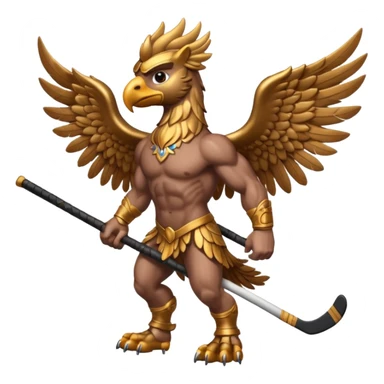 a griffin with a hockey stick sticker