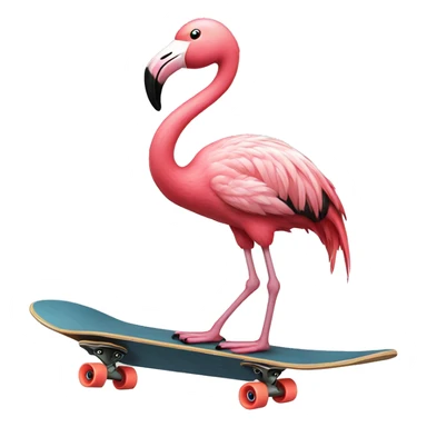 Flamingo on a skateboard sticker