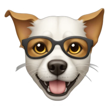Dog with a cat mask on sticker