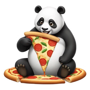 panda eating pizza sticker