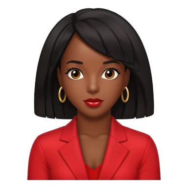 Kelly Rowland with black hair, red outfit sticker