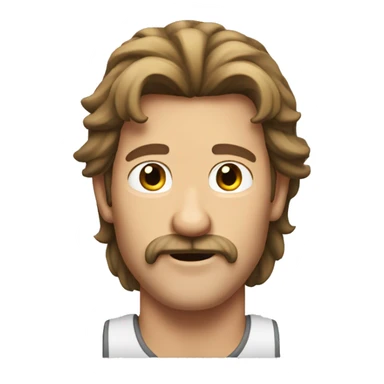 The most australian guy having a brown mullet and moustache  sticker