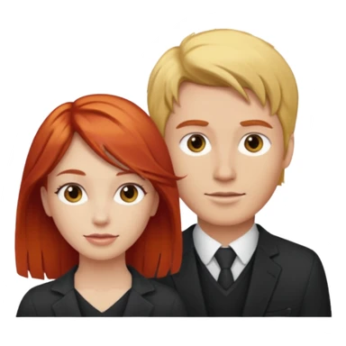 Red hair lady, blonde hair man sticker