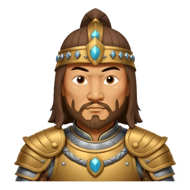 portrait of Genghis Khan in armor 3/4 sticker