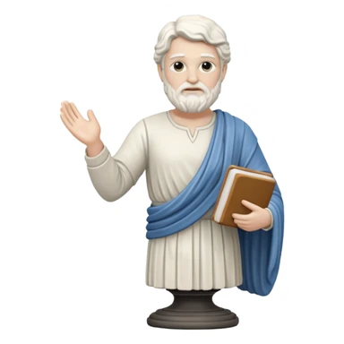 a white greek statue of a teacher sticker